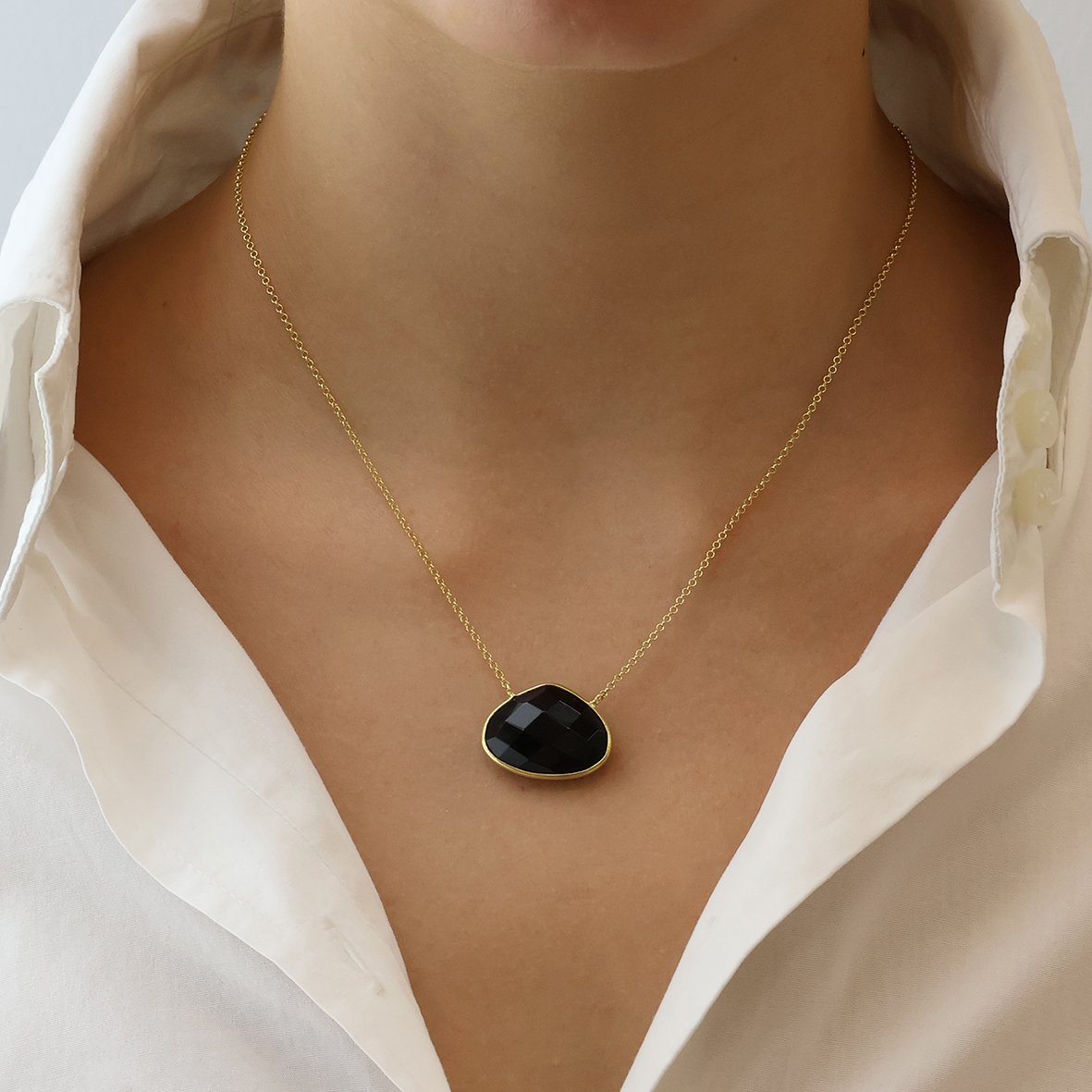 Κολιέ ασήμι 925 επιχρυσωμένο με όνυχα