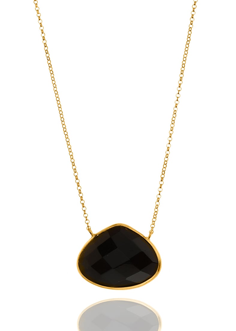 Κολιέ ασήμι 925 επιχρυσωμένο με όνυχα