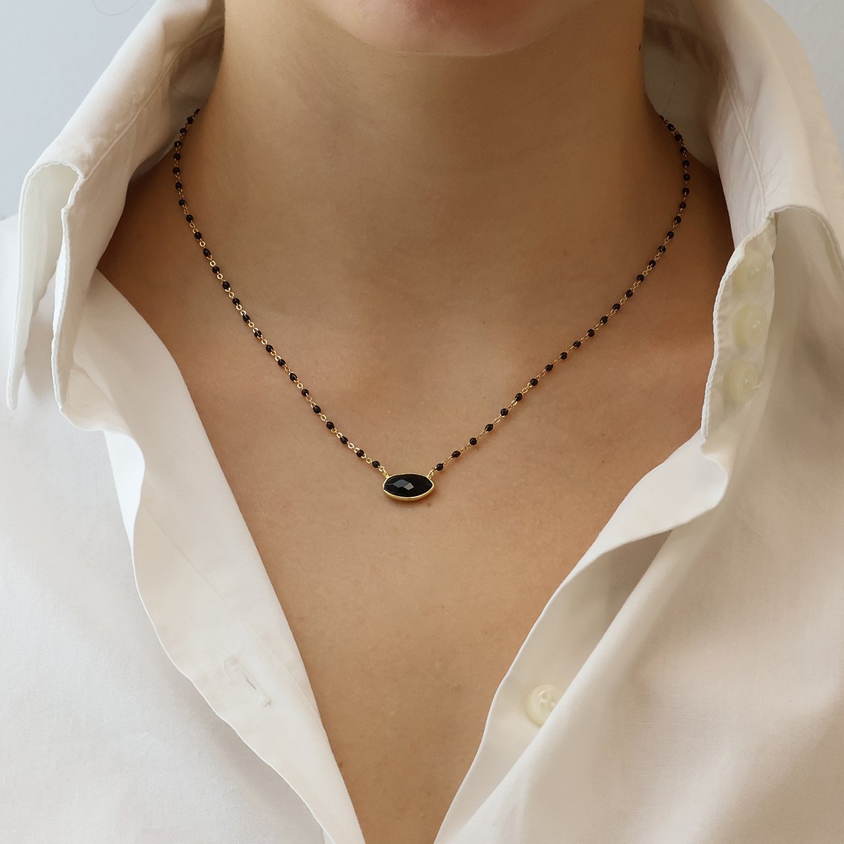 Κολιέ ασήμι 925 επιχρυσωμένο με όνυχα