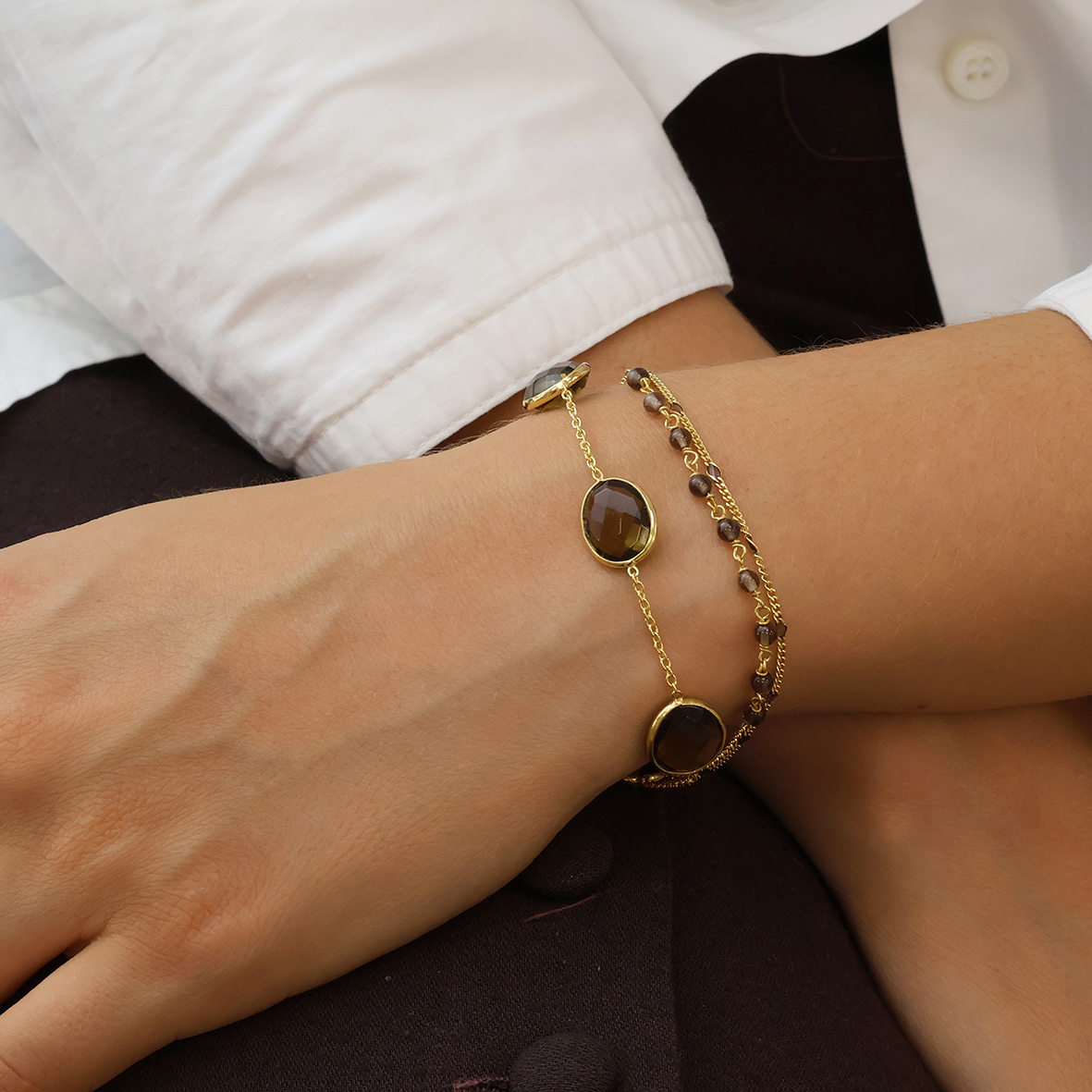 Βραχιόλι ασήμι 925 επιχρυσωμένο με καπνία