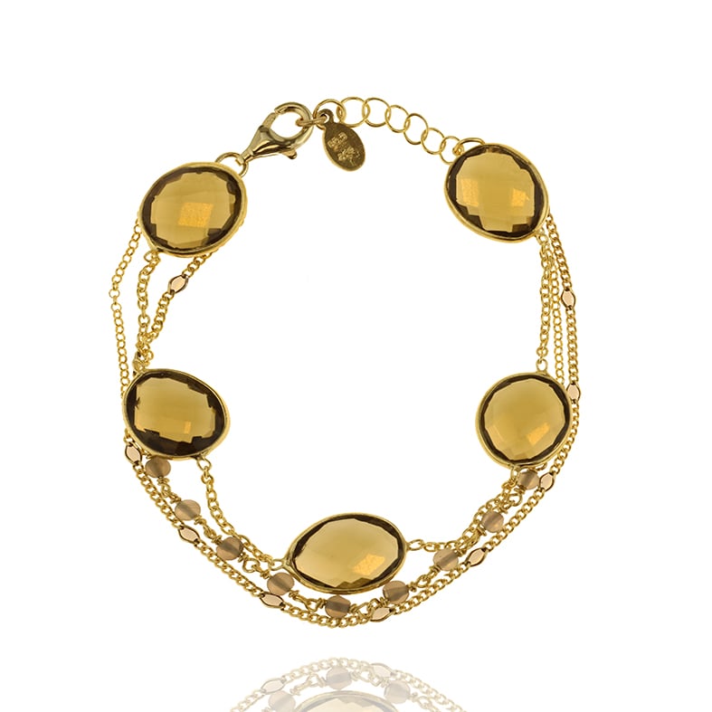 Βραχιόλι ασήμι 925 επιχρυσωμένο με καπνία