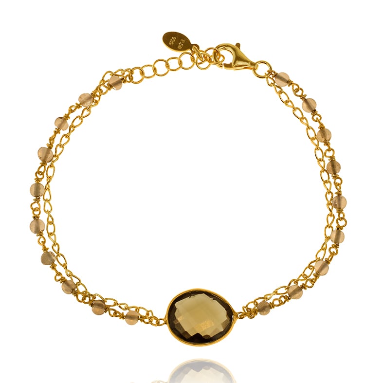 Βραχιόλι ασήμι 925 επιχρυσωμένο με καπνία