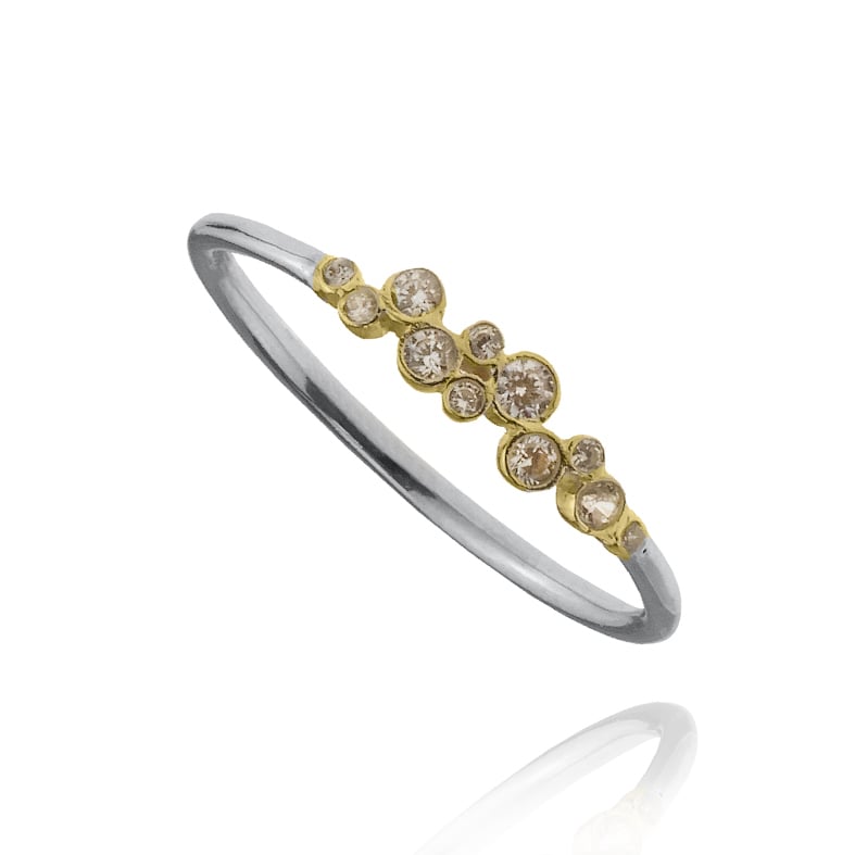 Δαχτυλίδι από ασήμι 925 και χρύσο Κ14 με zirconia