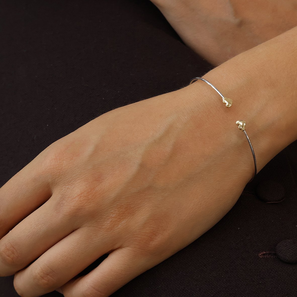 Bracelet silver 925 with yellow gold k14