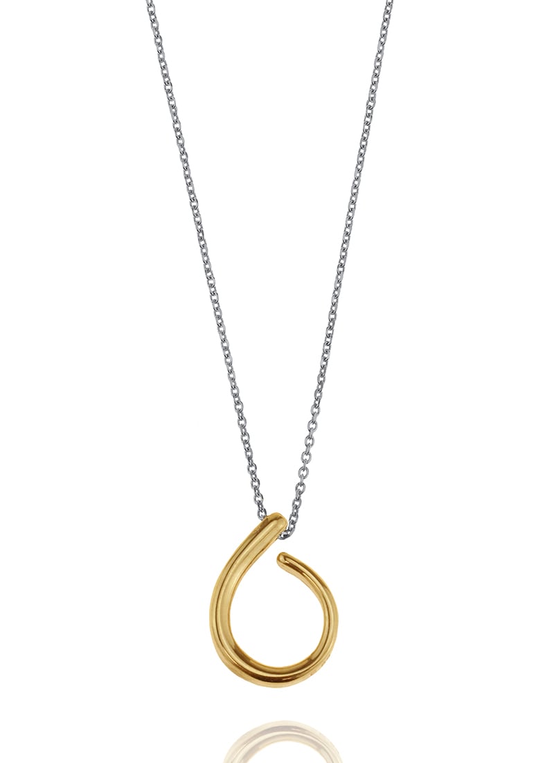 Κολιέ από ασήμι 925 και χρύσο Κ14