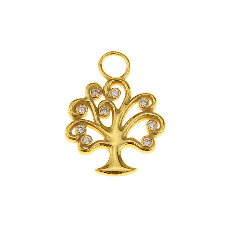 Μενταγιόν ασήμι 925 επιχρυσωμένο με zirconia