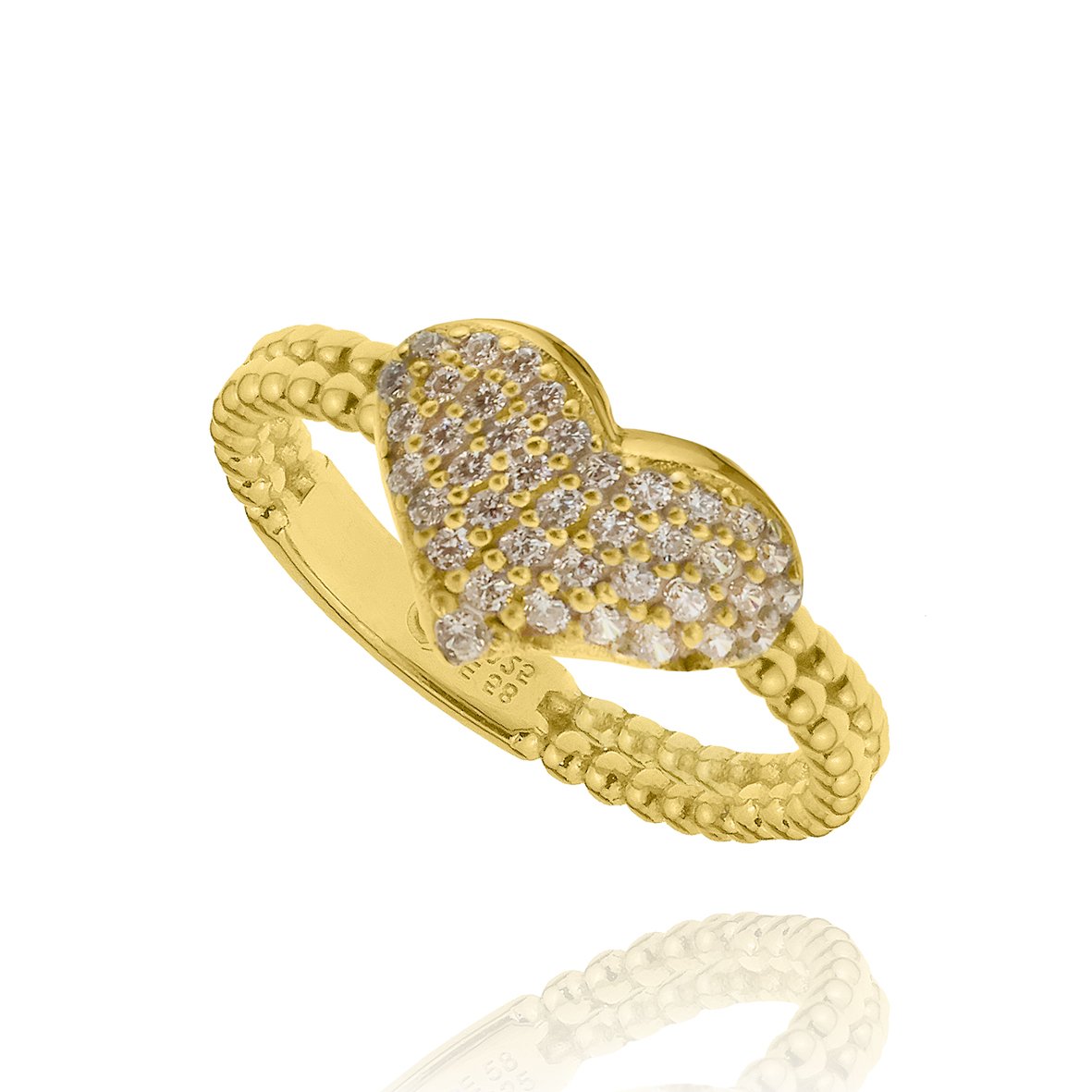 Δαχτυλίδι ασήμι 925 επιχρυσωμένο με zirconia