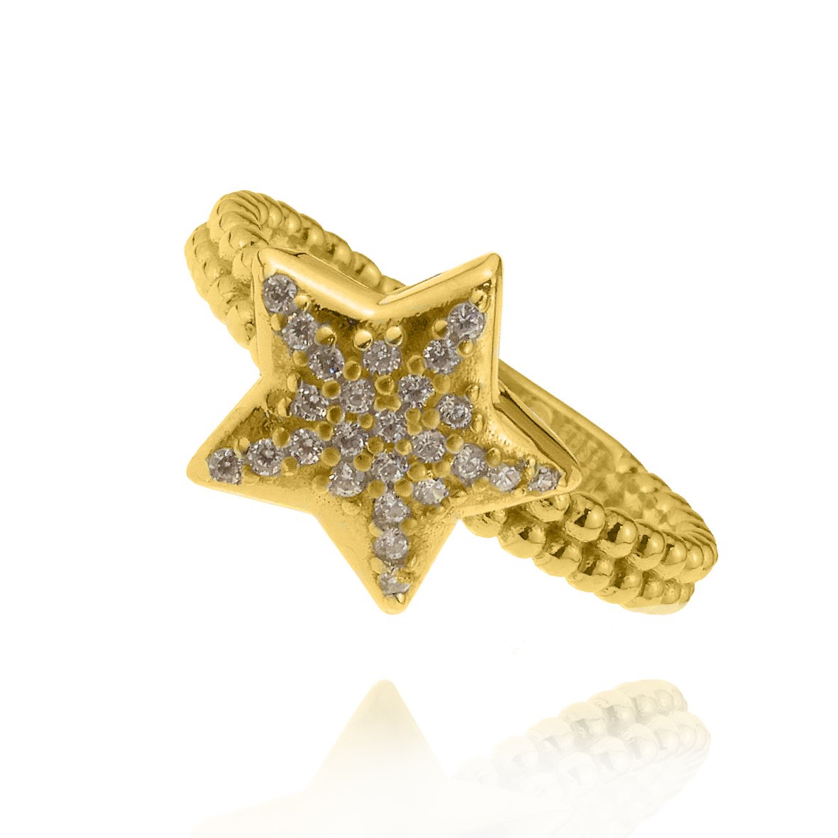 Δαχτυλίδι ασήμι 925 επιχρυσωμένο με zirconia