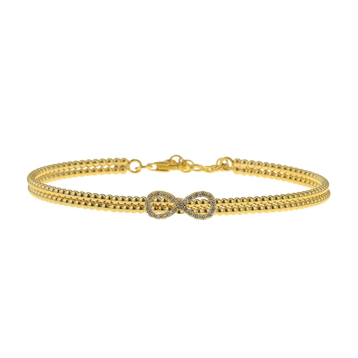 Bracelet silver 925 yellow gold plated with zirconia