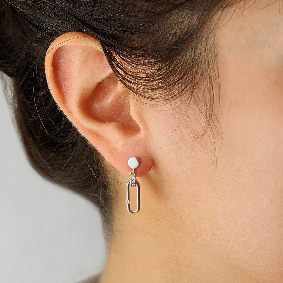 Σκουλαρίκια ασήμι 925 επιπλατινωμένα με zirconia