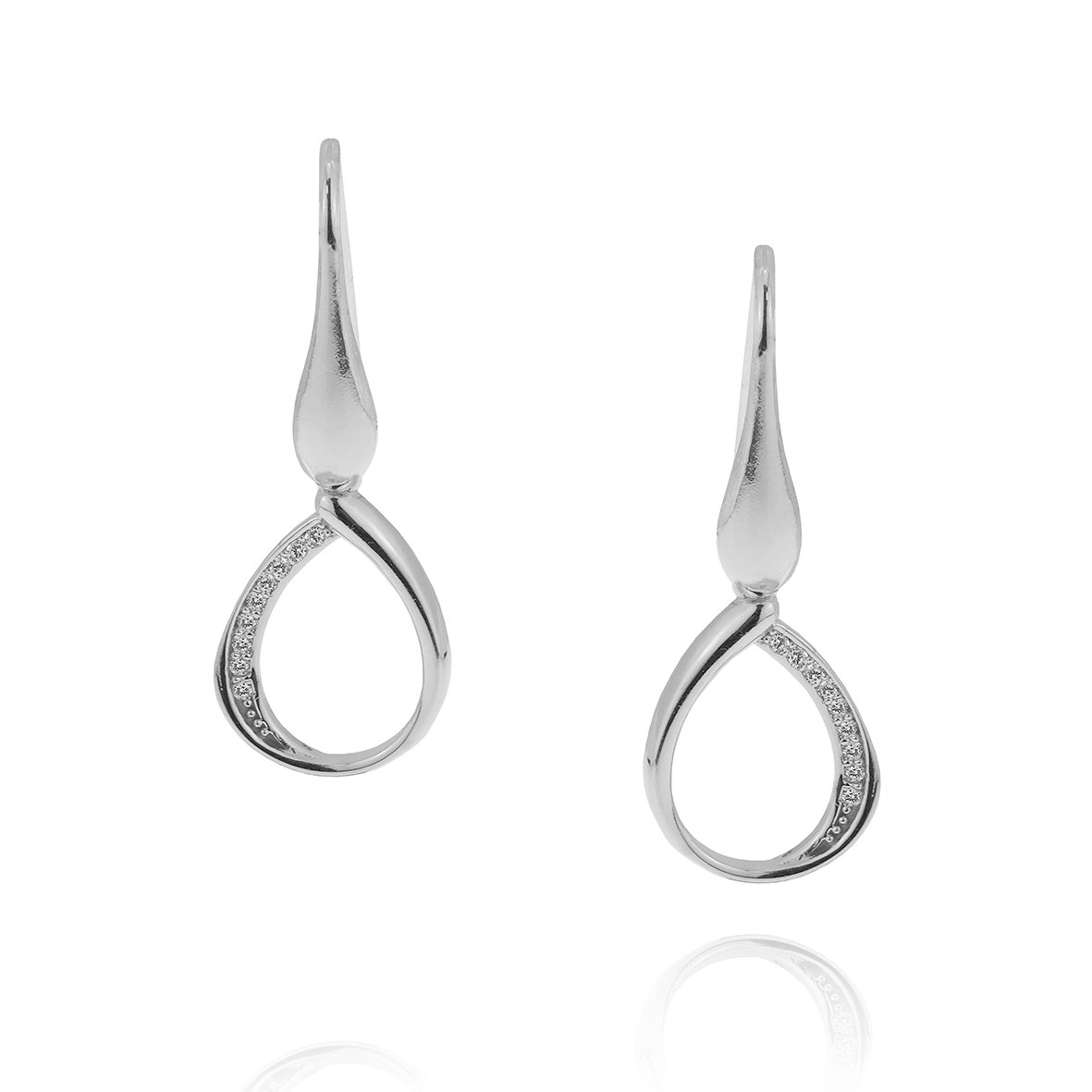 Σκουλαρίκια ασήμι 925 επιπλατινωμένα με zirconia