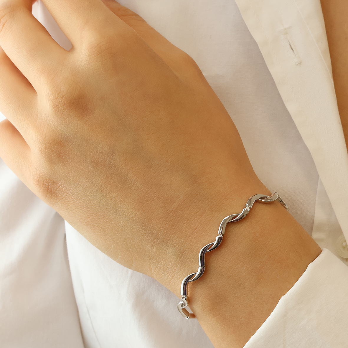 Βραχιόλι ασήμι 925 επιπλατινωμένο