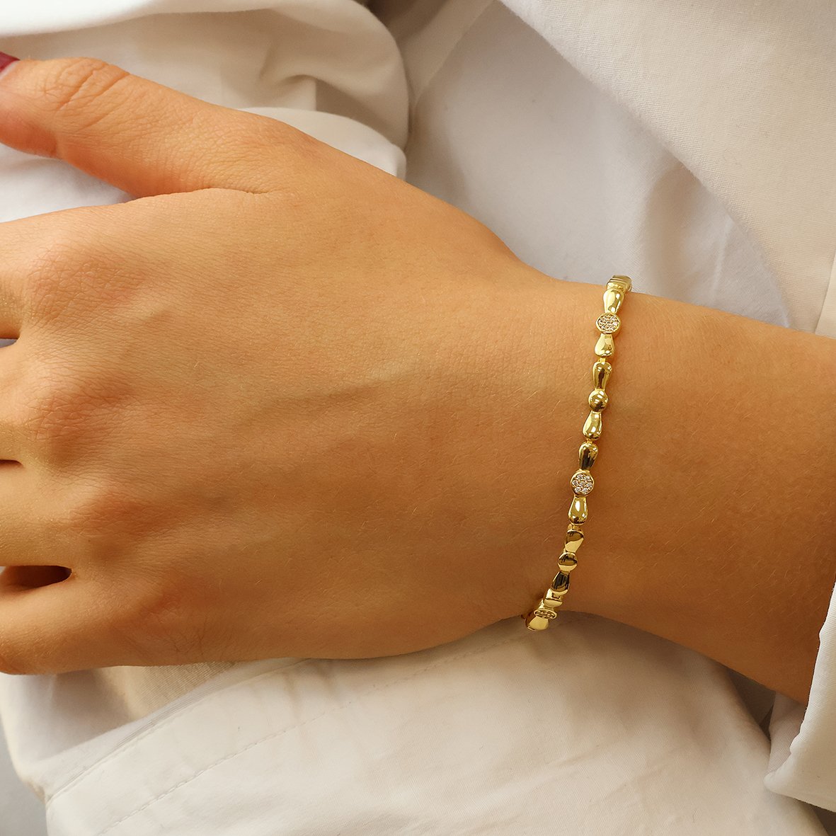 Βραχιόλι ασήμι 925 επιχρυσωμένο με zirconia