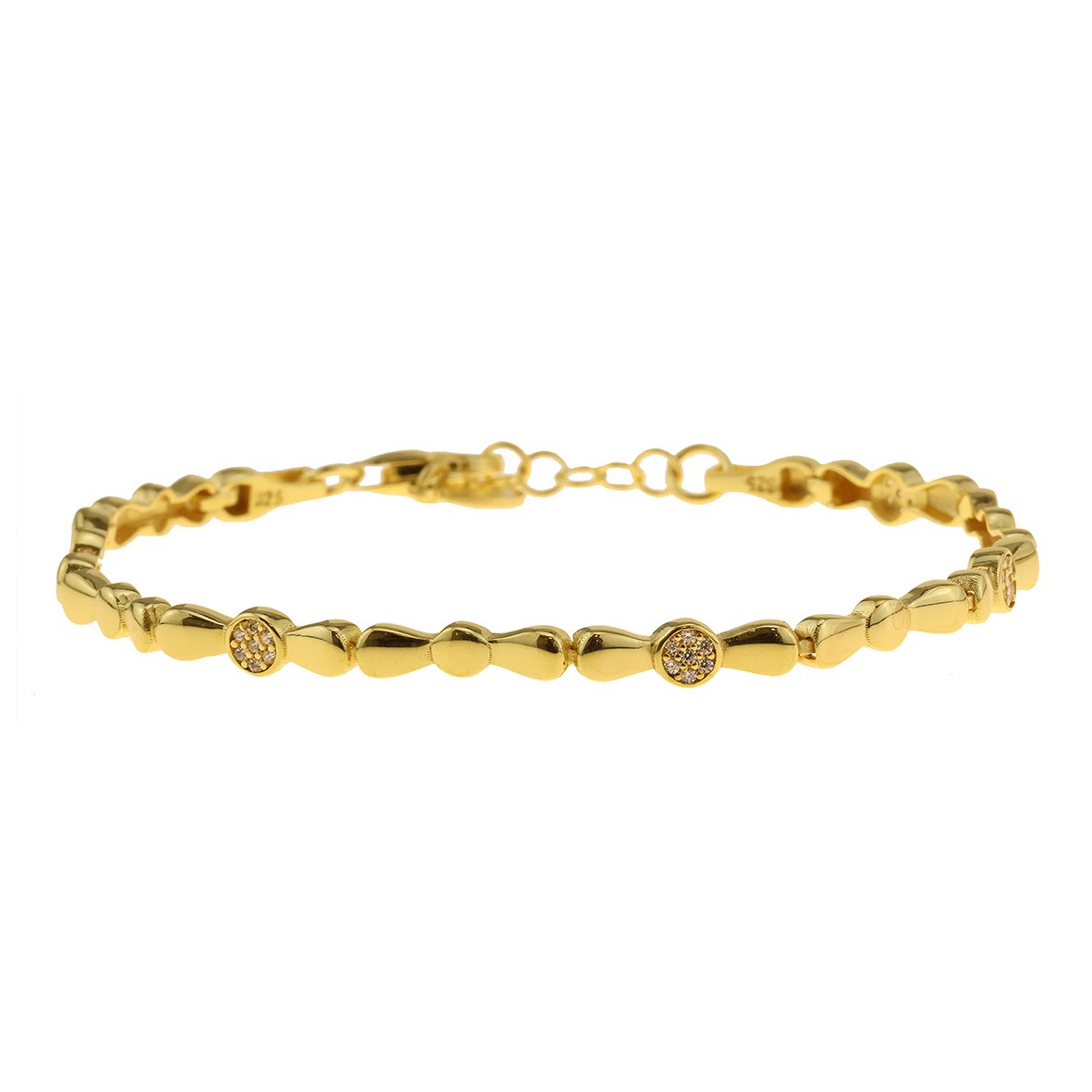 Βραχιόλι ασήμι 925 επιχρυσωμένο με zirconia