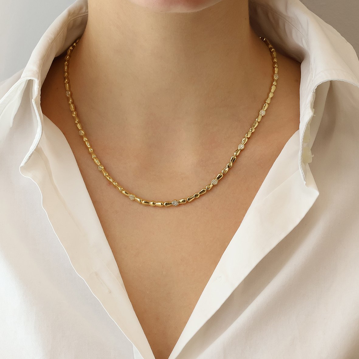 Κολιέ ασήμι 925 επιχρυσωμένο με zirconia