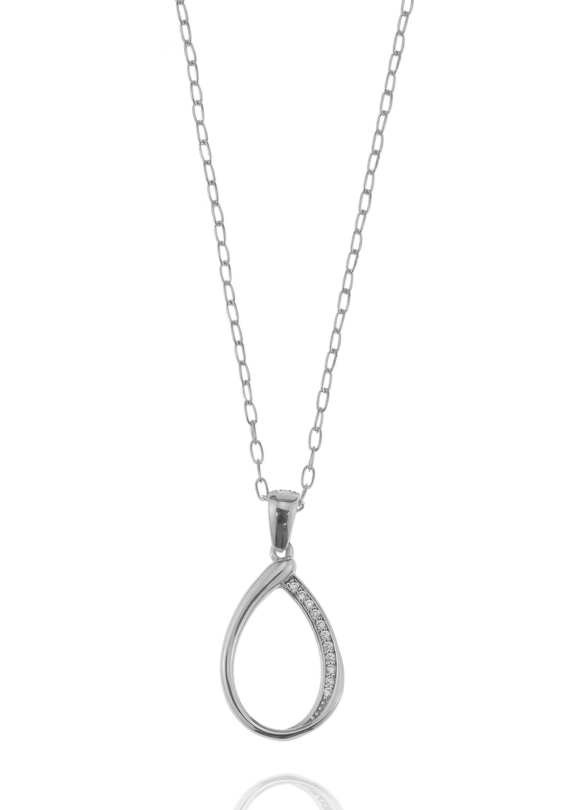 Κολιέ ασήμι 925 επιπλατινωμένο με zirconia