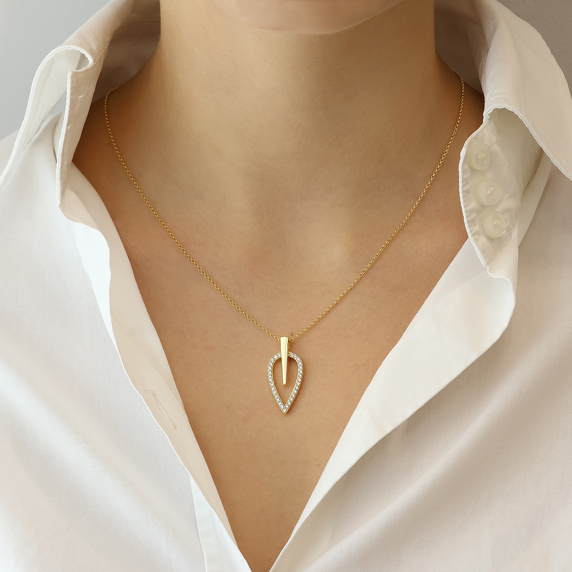 Κολιέ ασήμι 925 επιχρυσωμένο με zirconia