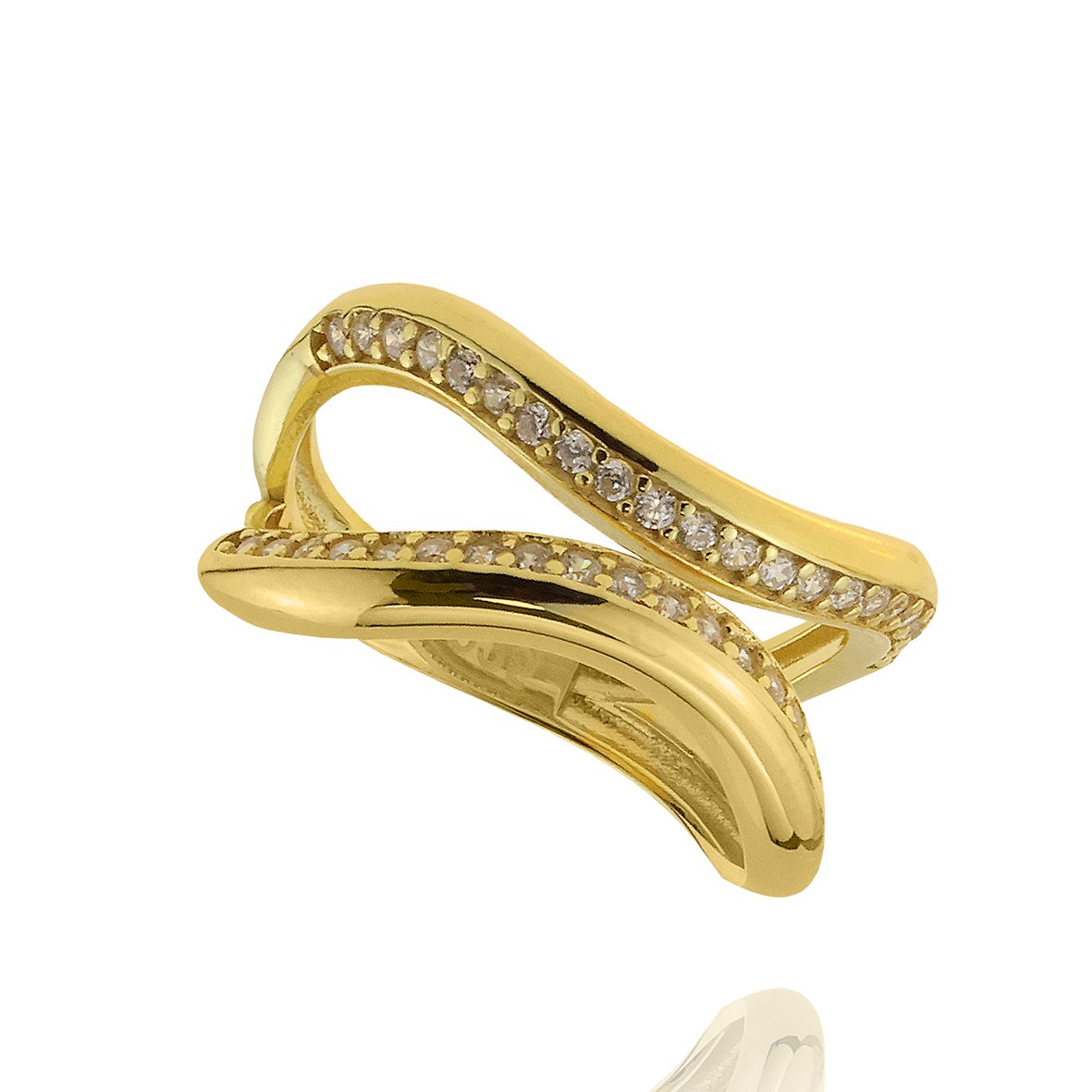 Δαχτυλίδι ασήμι 925 επιχρυσωμένο με zirconia