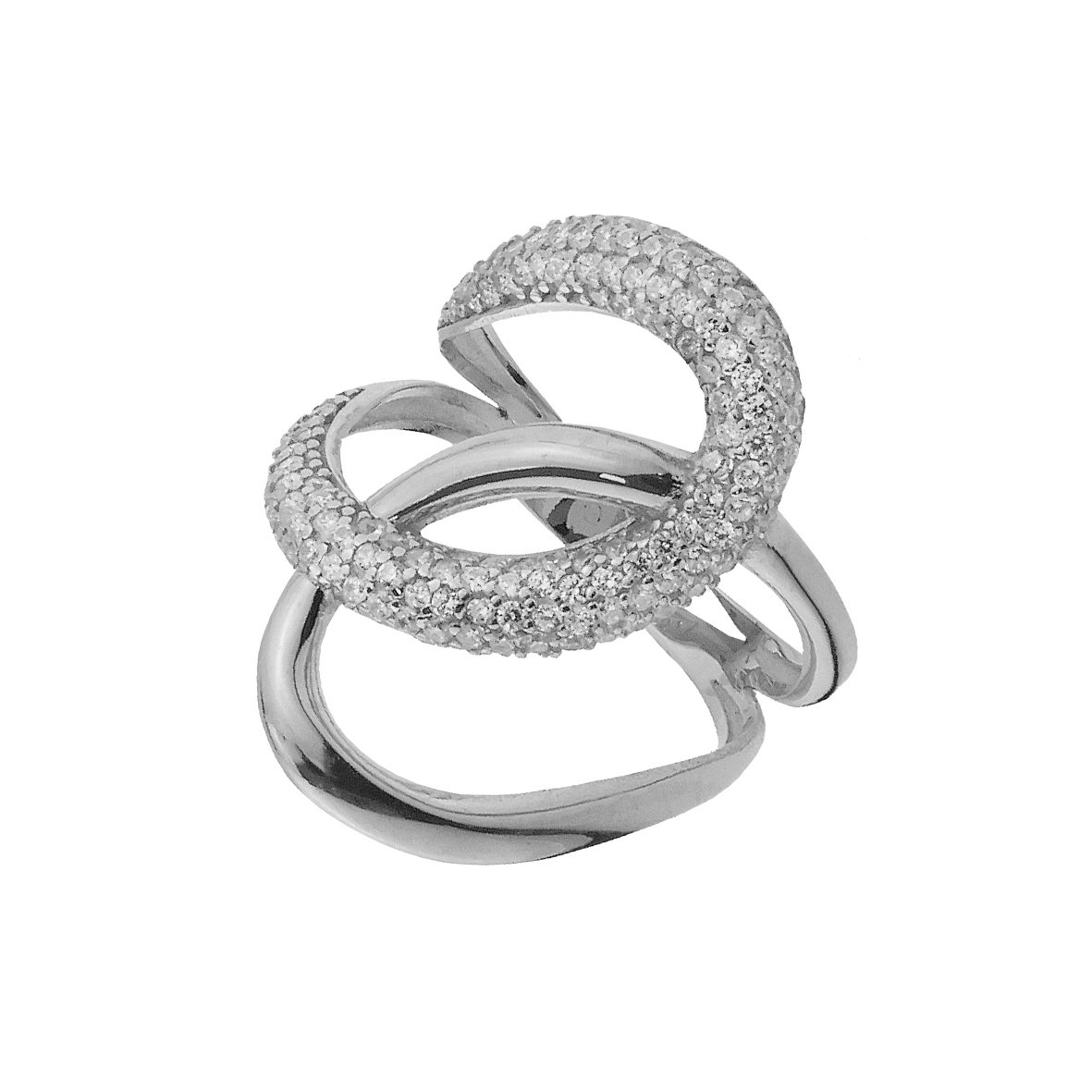 Δαχτυλίδι ασήμι 925 επιπλατινωμένο με zirconia