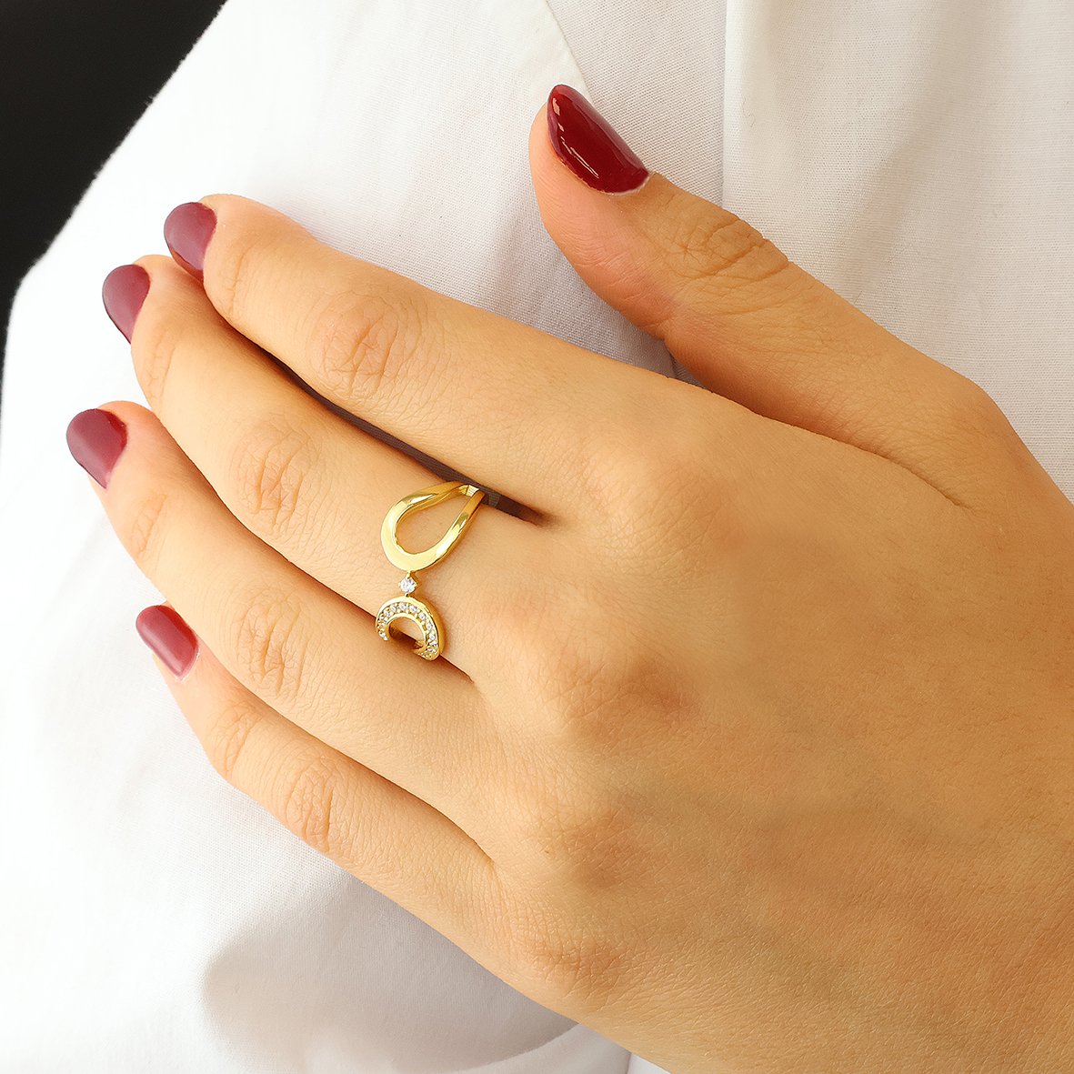 Δαχτυλίδι ασήμι 925 επιχρυσωμένο με zirconia