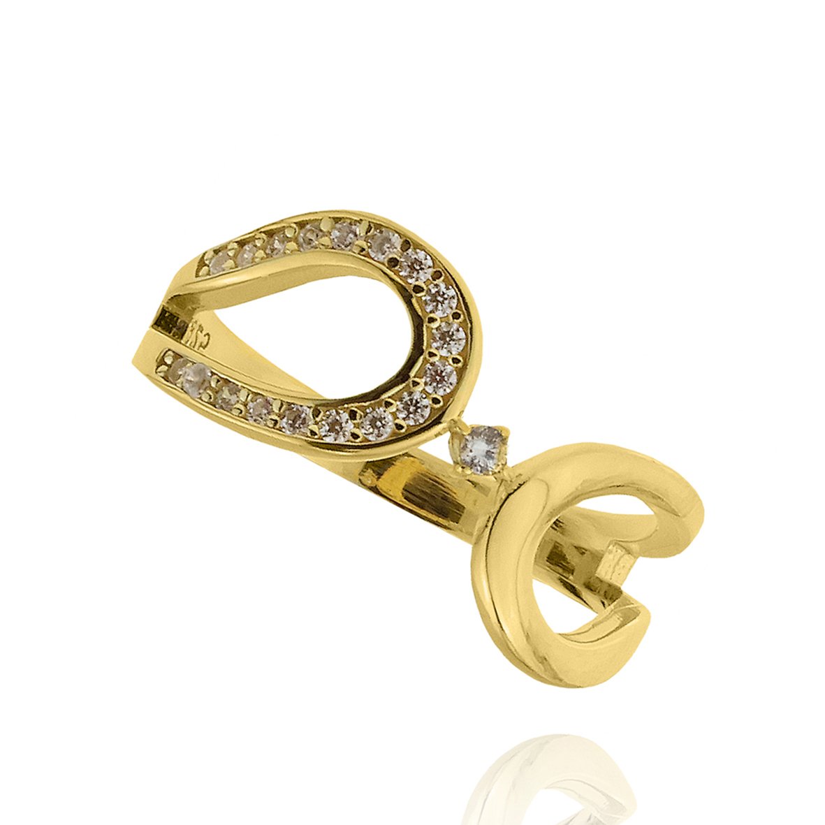 Δαχτυλίδι ασήμι 925 επιχρυσωμένο με zirconia