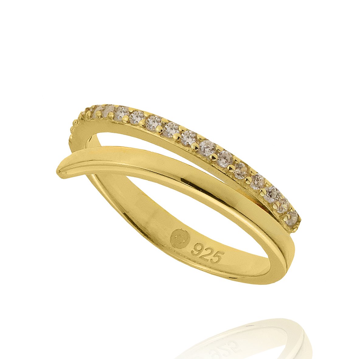 Δαχτυλίδι ασήμι 925 επιχρυσωμένο με zirconia