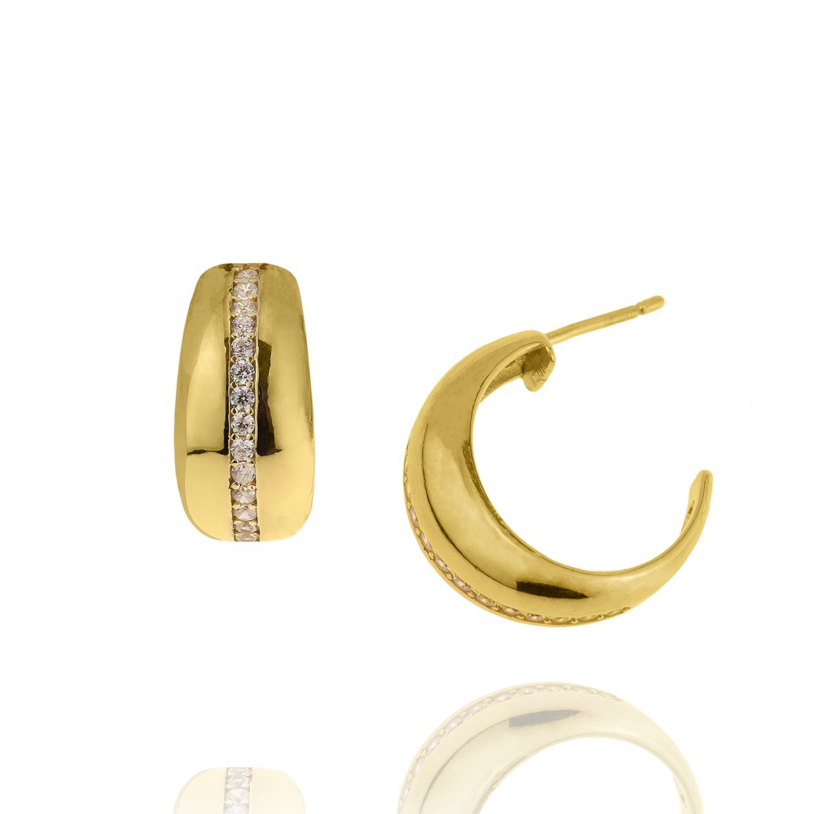 Σκουλαρίκια ασήμι 925 επιχρυσωμένα με zirconia