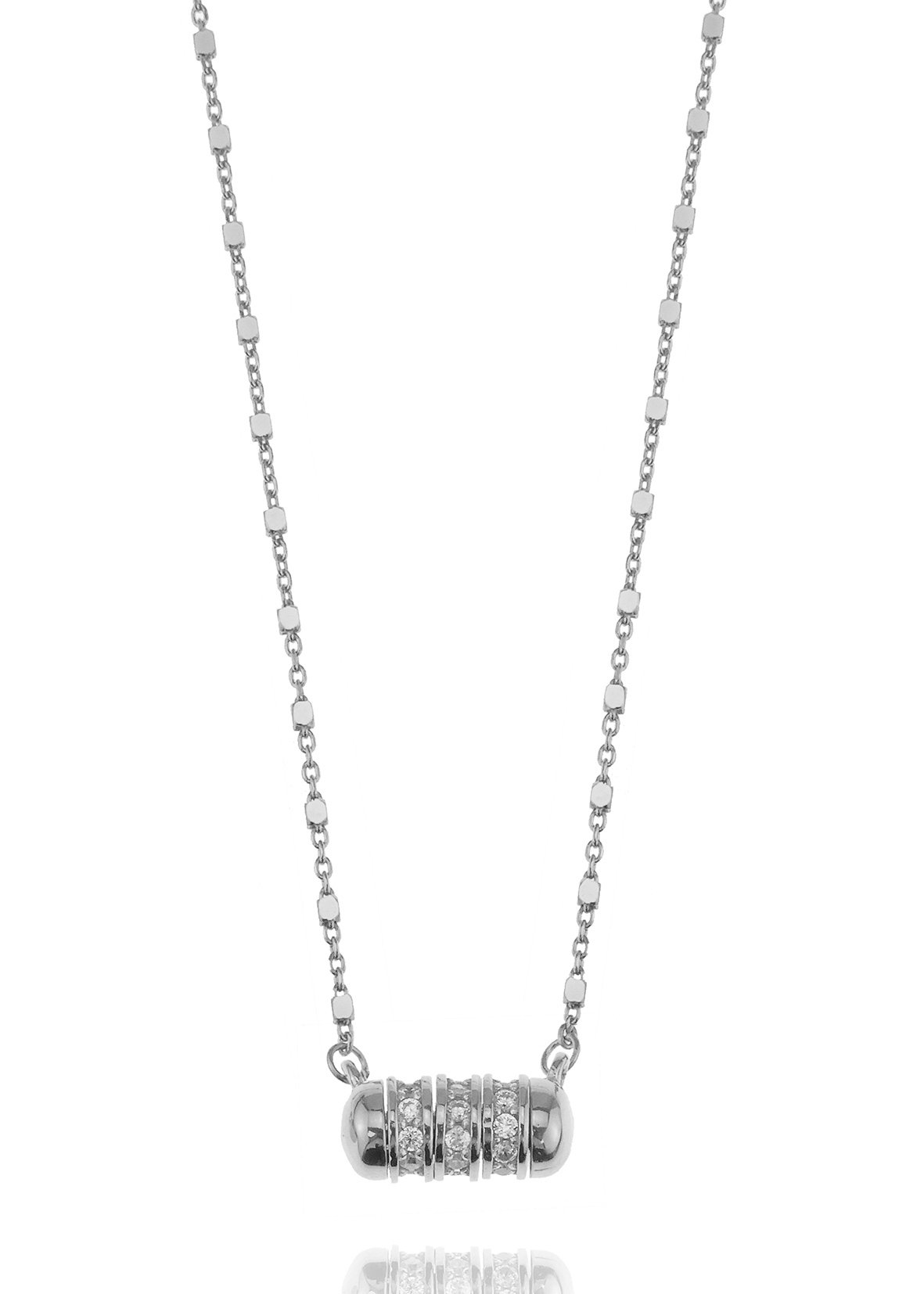 Κολιέ ασήμι 925 επιπλατινωμένο με zirconia