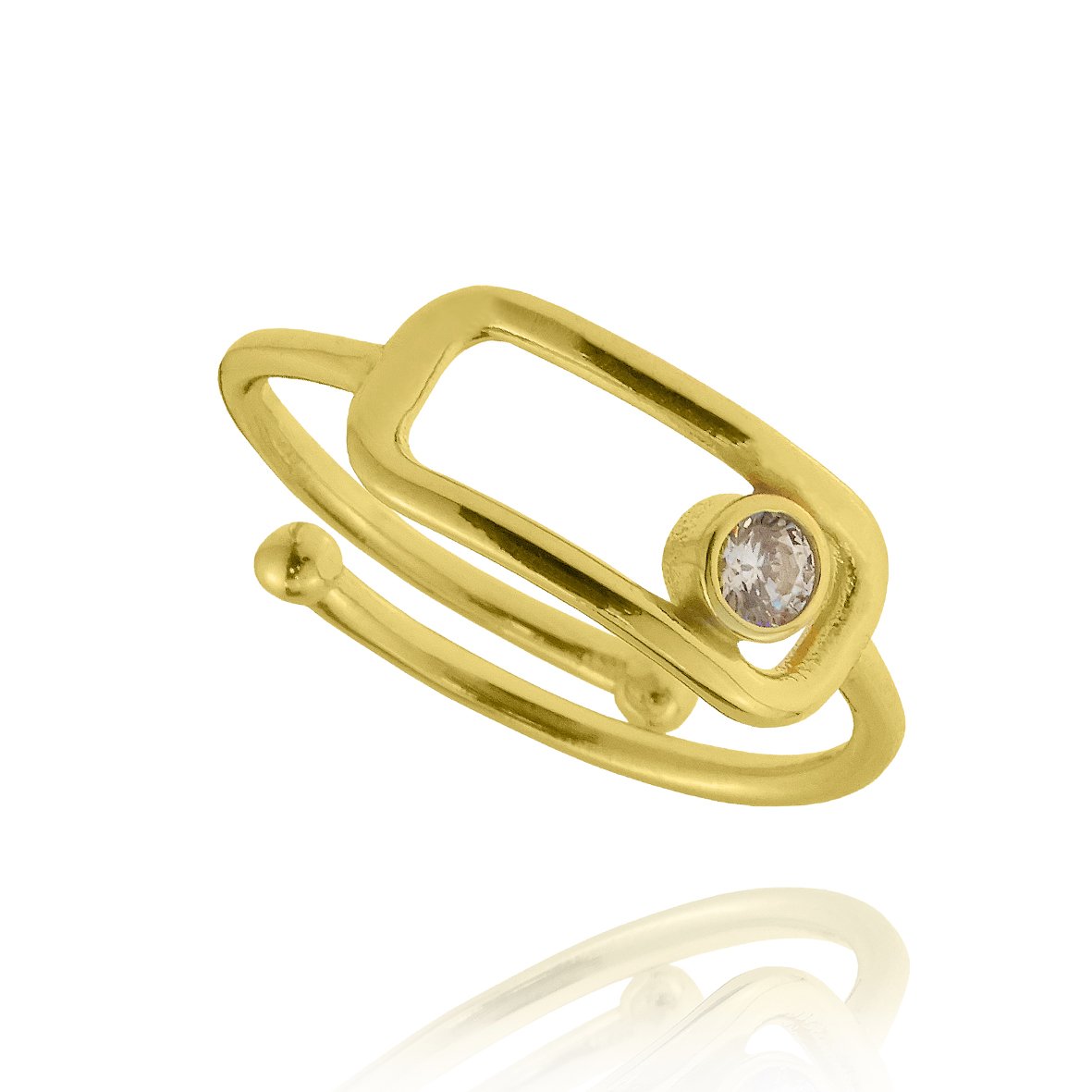 Δαχτυλίδι ασήμι 925 επιχρυσωμένο με zirconia