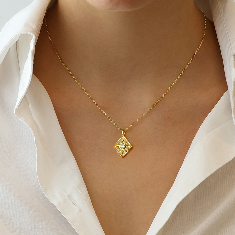 Κολιέ ασήμι 925 επιχρύσωμενο με zirconia