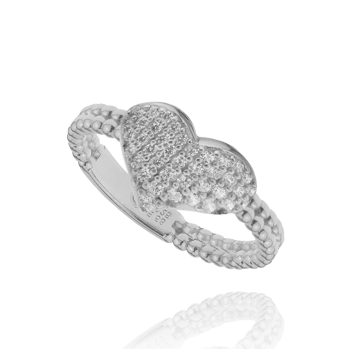 Δαχτυλίδι ασήμι 925 επιπλατινωμένο με zirconia