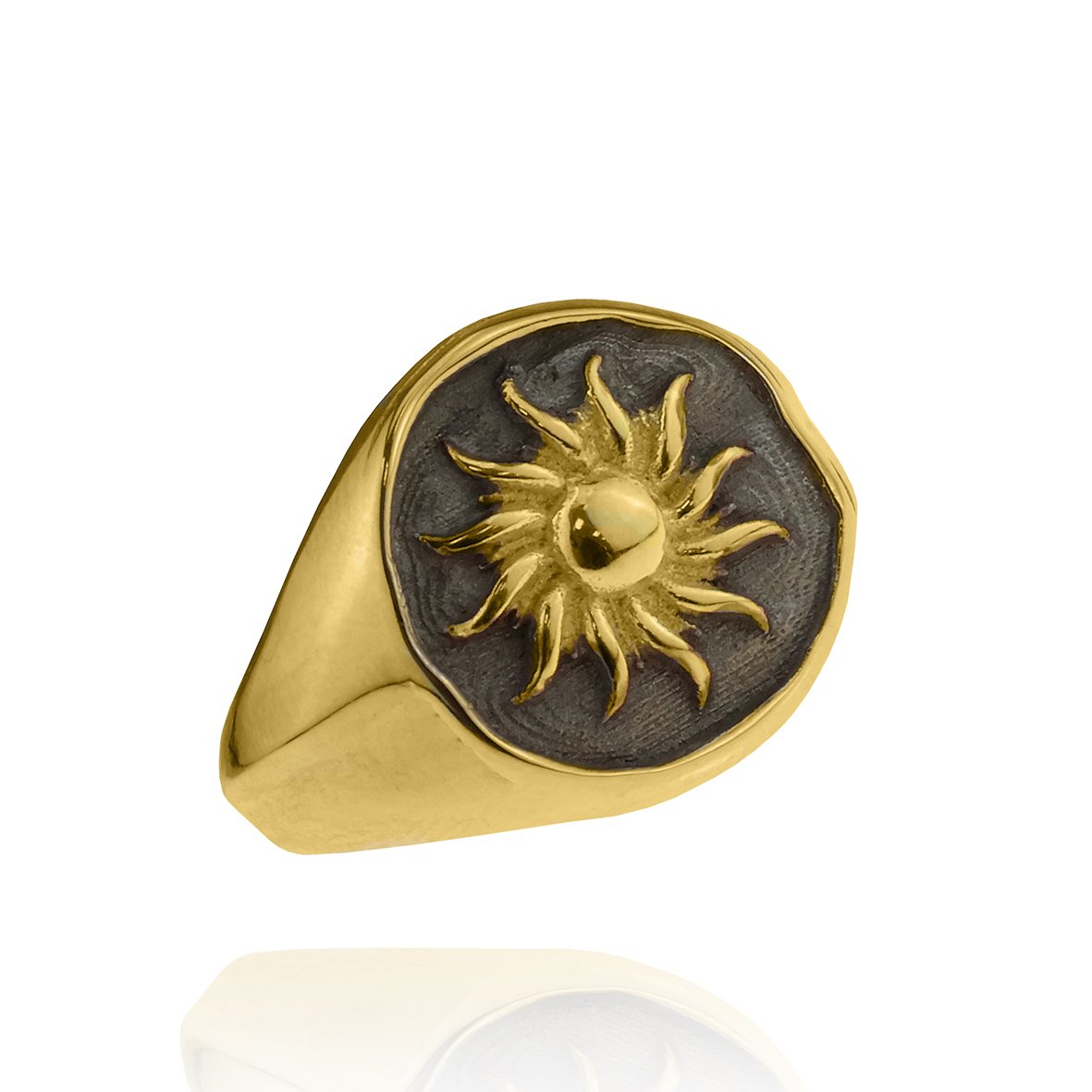 Δαχτυλίδι ασήμι 925 επιχρυσωμένο με μαύρη επιροδίωση