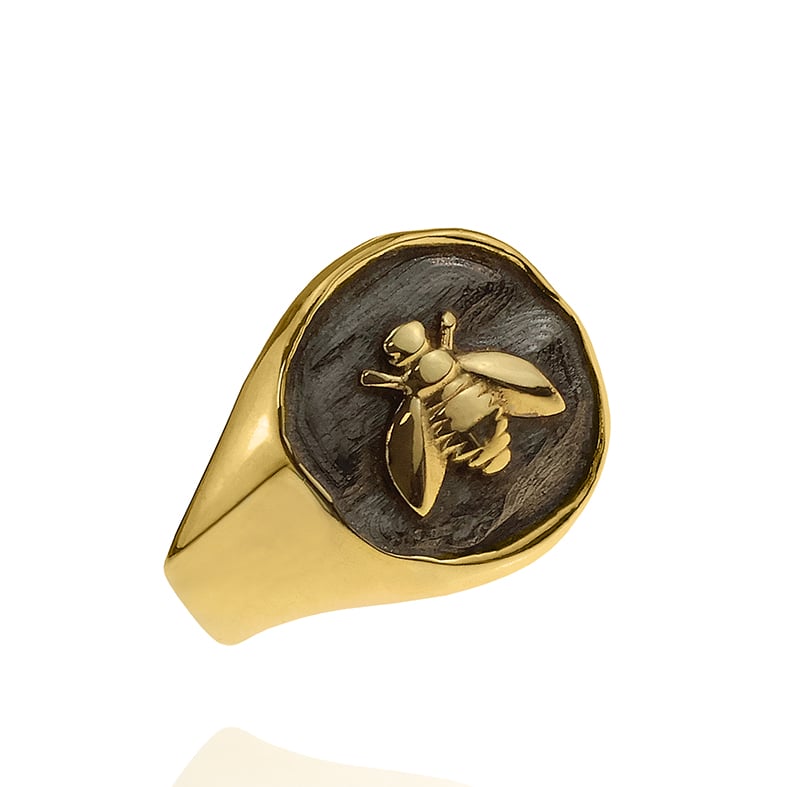 Δαχτυλίδι ασήμι 925 επιχρυσωμένο με μαύρη επιροδίωση