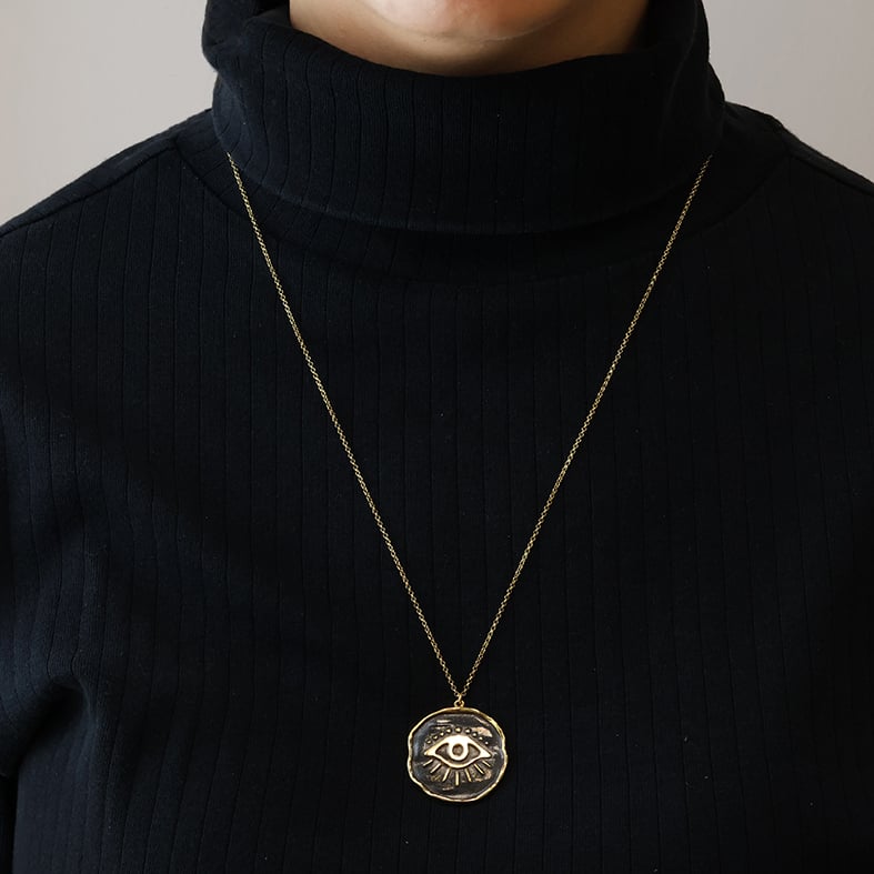 Κολιέ ασήμι 925 επιχρυσωμένο με μαύρη επιροδίωση