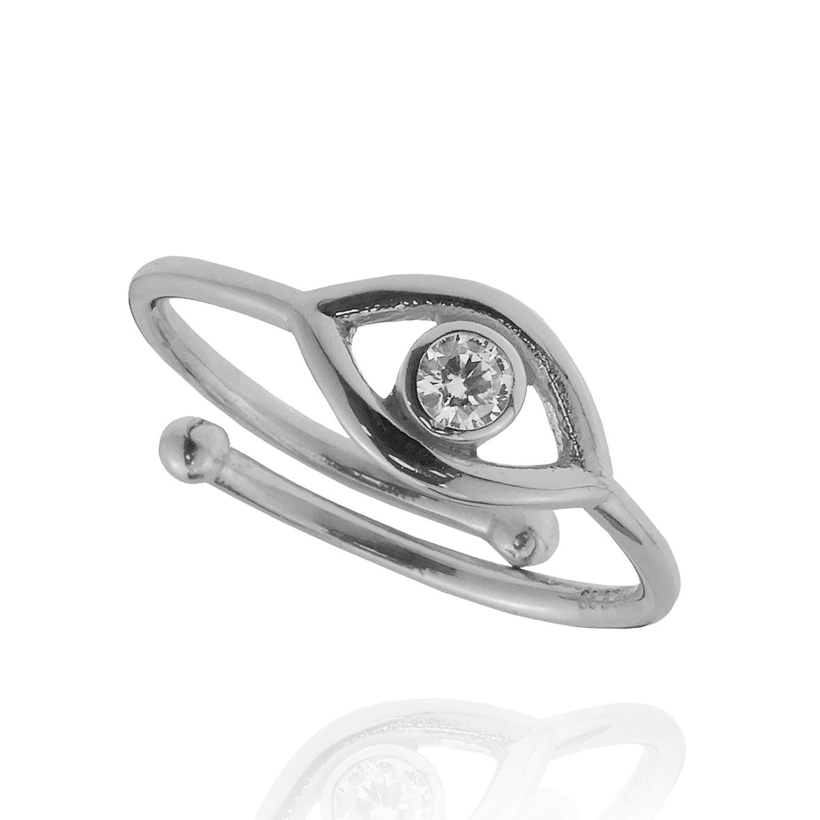 Δαχτυλίδι ασήμι 925 επιπλατινωμένο με zirconia