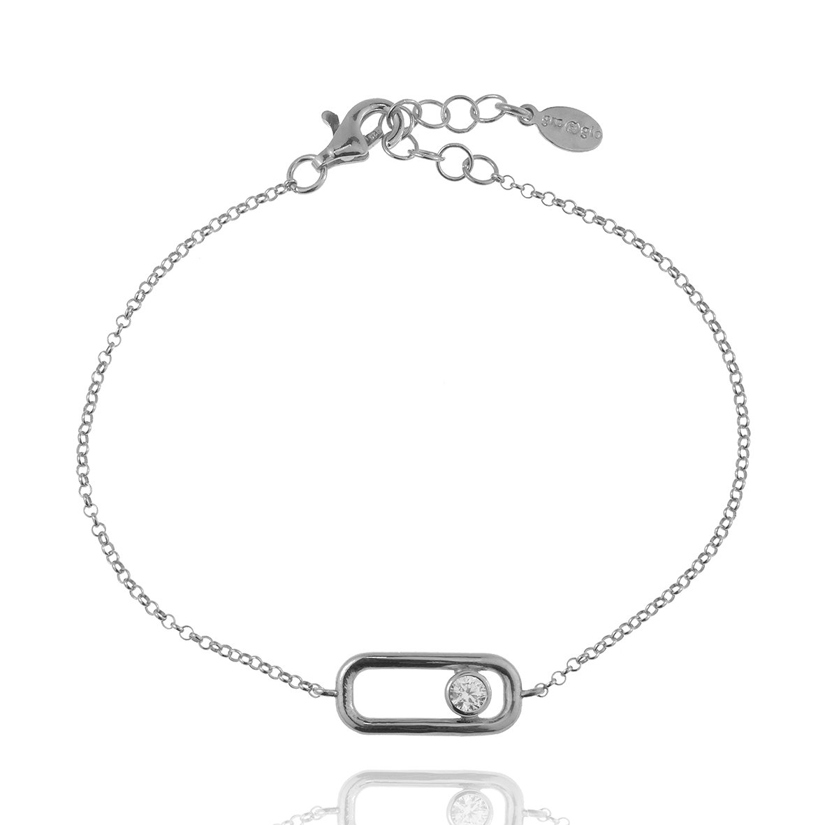 Βραχιόλι ασήμι 925 επιπλατινωμένο με zirconia