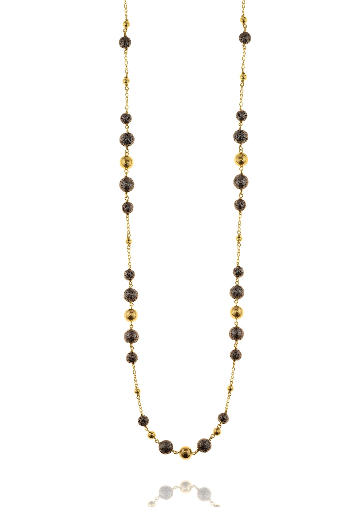 Κολιέ ασήμι 925 επιχρυσωμένο με λάβα