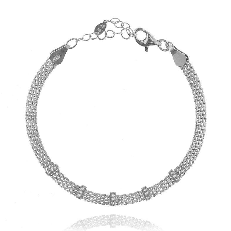 Βραχιόλι ασήμι 925 επιπλατινωμένο με zirconia