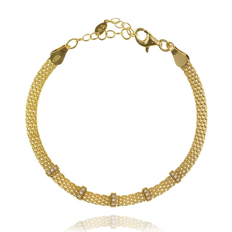 Βραχιόλι ασήμι 925 επιχρυσωμένο με zirconia