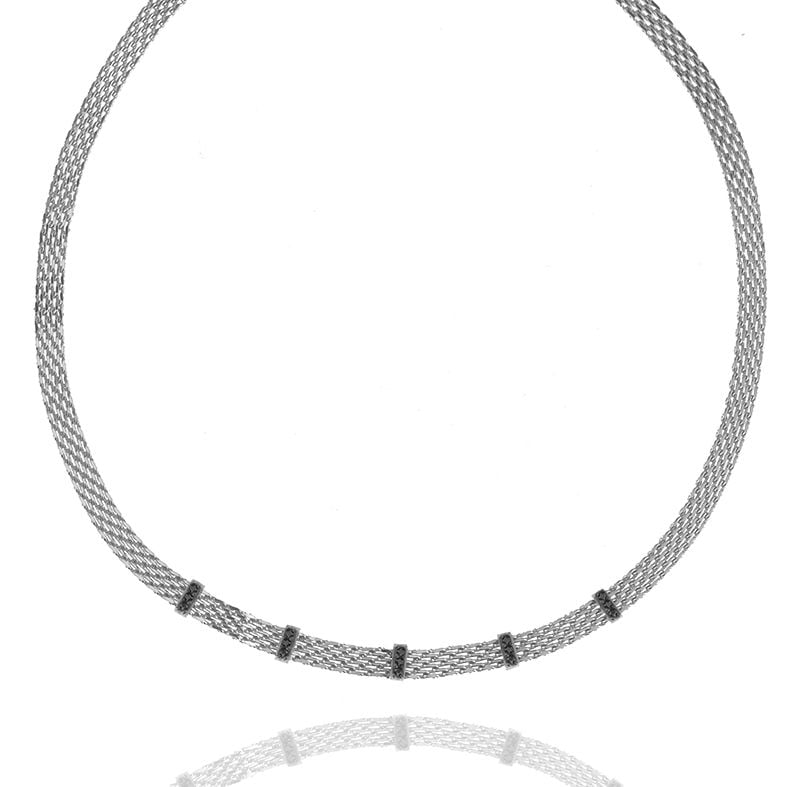 Κολιέ ασήμι 925 επιπλατινωμένο με zirconia