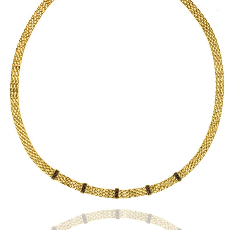 Κολιέ ασήμι 925 επιχρυσωμένο με zirconia