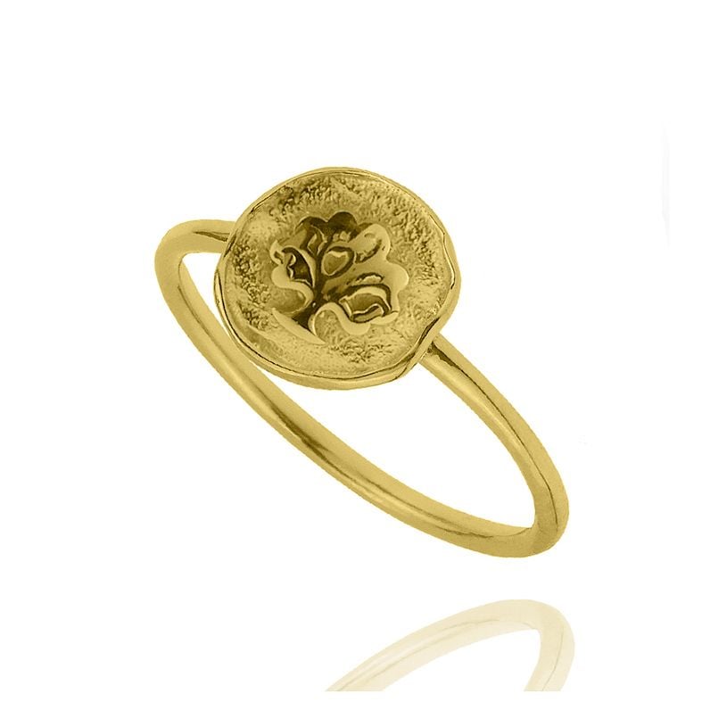 Ring silver 925 yellow gold plated