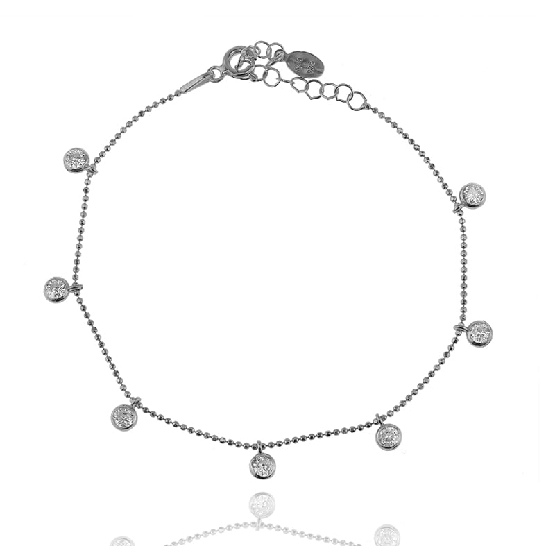 Bracelet silver 925 rhodium plated with zirconia