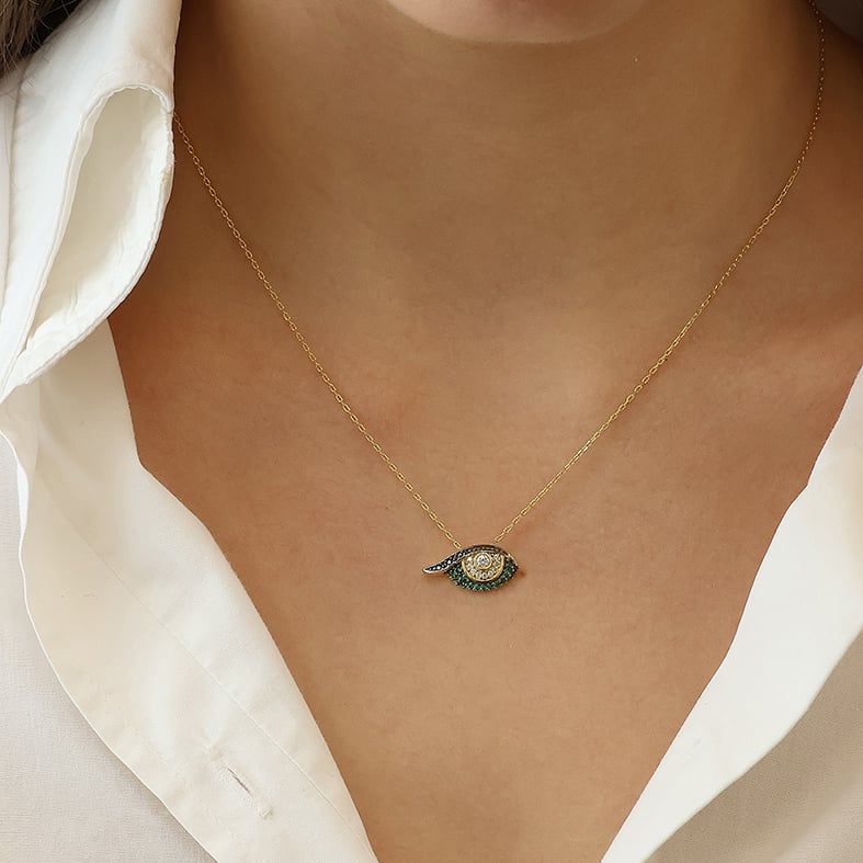 Κολιέ ασήμι 925 επιχρυσωμένο με zirconia