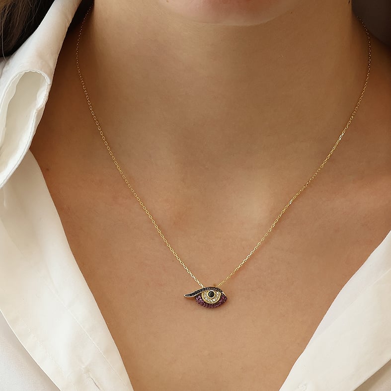 Κολιέ ασήμι 925 επιχρυσωμένο με zirconia