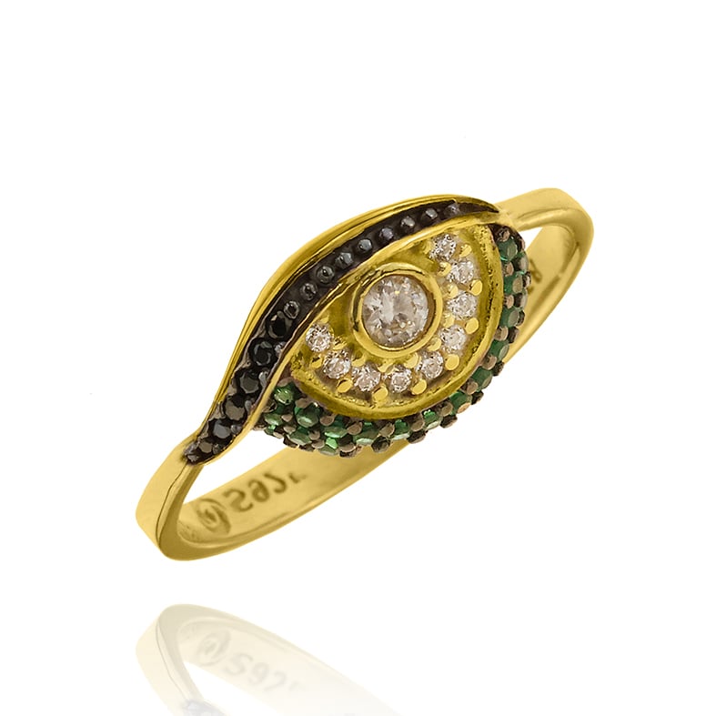 Δαχτυλίδι ασήμι 925 επιχρυσωμένο με zirconia