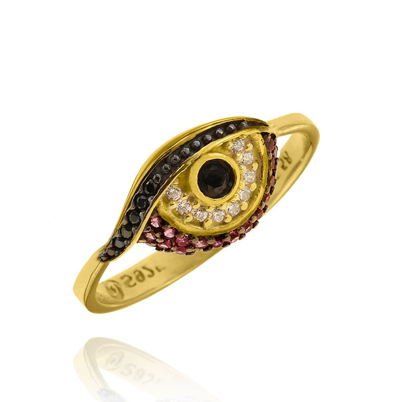 Δαχτυλίδι ασήμι 925 επιχρυσωμένο με zirconia