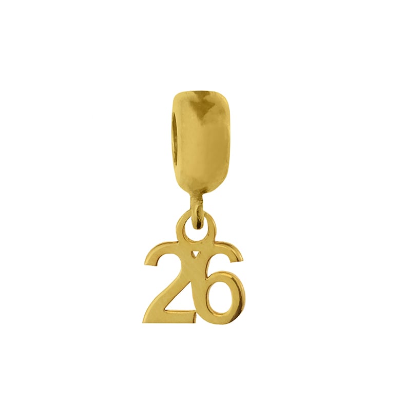 Charm silver 925 yellow gold plated