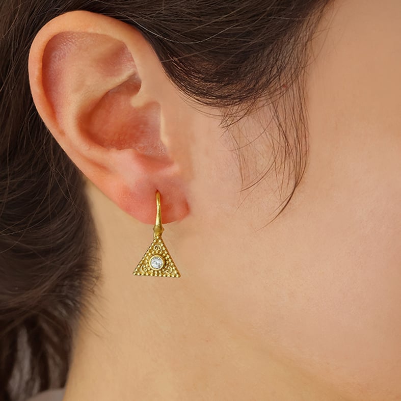 Earrings silver 925 yellow gold plated with zirconia