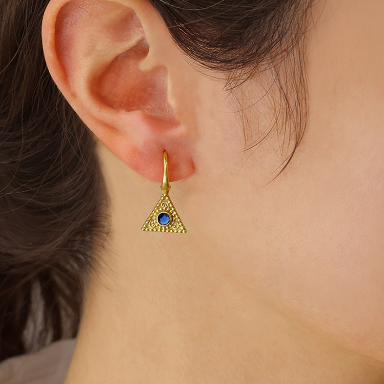 Earrings silver 925 yellow gold plated with zirconia